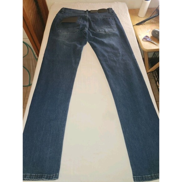 Steve's Jeans Mens Sz 30/32 Blue Dark Wash Stretch Distressed Ripped Slim Fit - Picture 4 of 6